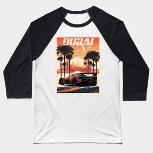 Dubai Supercar Modern Travel Art Poster Baseball T-Shirt